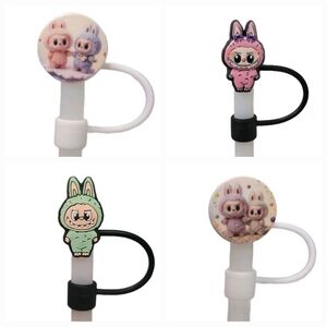 Labubu 4pk Straw Topper Bundle